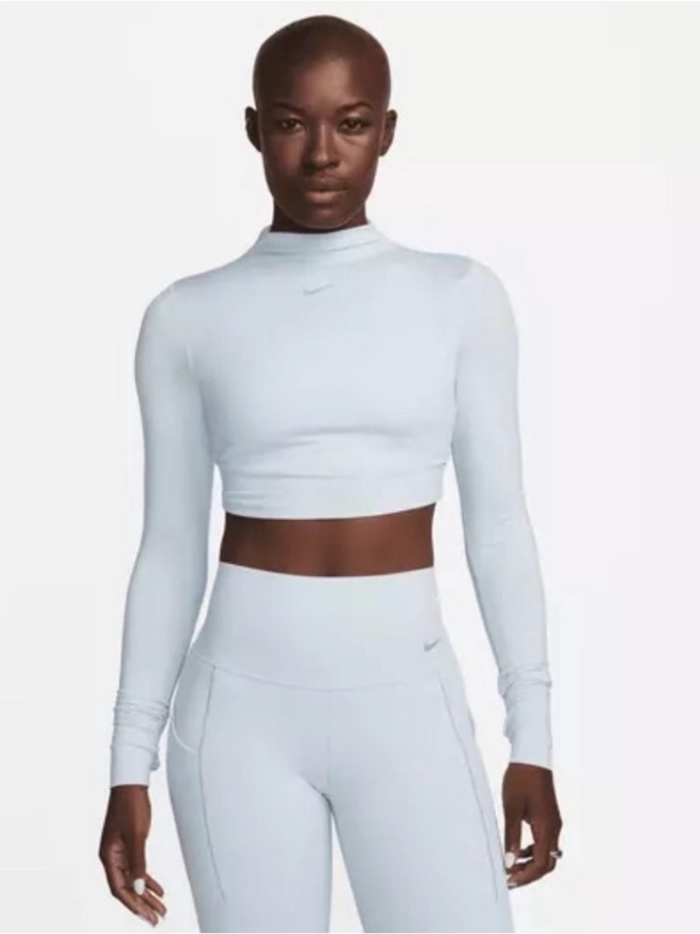 Nike Dri-FIT Baby Blue Cropped Mock Neck — Sz M
